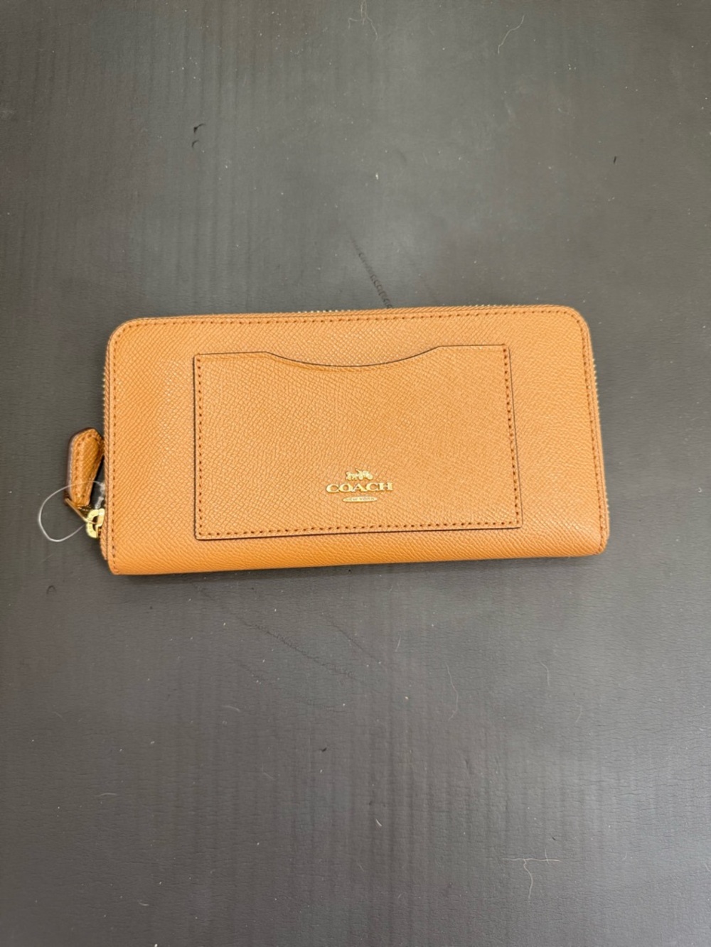 Coach Pebbled Leather Wallet in Tan